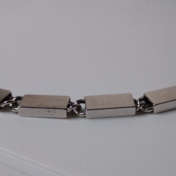 Vintage Trifari Rectangular Metal Link Necklace 24 Inches - Picture 6 of 12